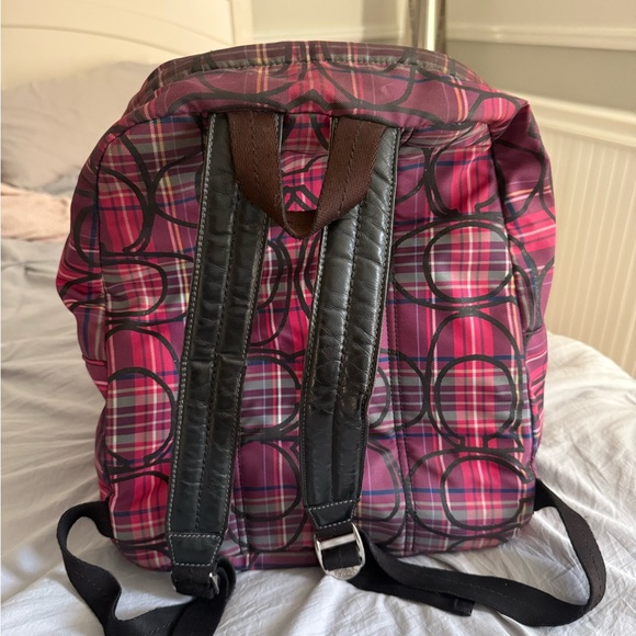 coach gingham backpack Large | Red Plum Gingham Backpack – Bold Coach PACKABLE BACKPACK WITH GINGHAM